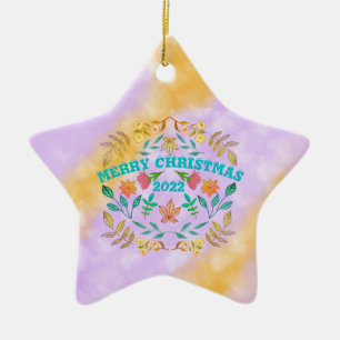 PERSONALIZED MERRY CHRISTMAS 20XX CERAMIC TREE DECORATION
