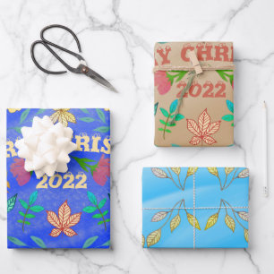 PERSONALIZED MERRY CHRISTMAS 20XX WRAPPING PAPER SHEET