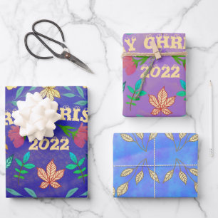 PERSONALIZED MERRY CHRISTMAS 20XX WRAPPING PAPER SHEET