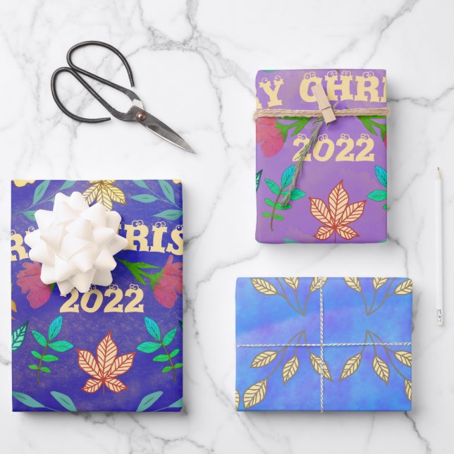 PERSONALIZED MERRY CHRISTMAS 20XX WRAPPING PAPER SHEET (Front)