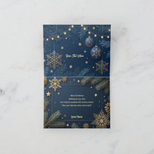 Personalized Merry Christmas Card in Elegant Gold