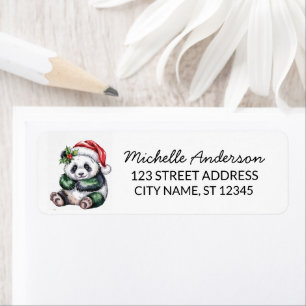 Personalized Merry Christmas Cute Panda Bear