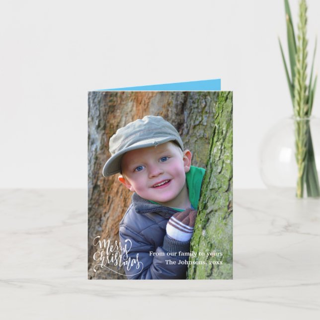 Personalized Merry Christmas Greeting Photo Card (Front)