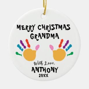 Personalized Merry Christmas Kids Hand Ornament