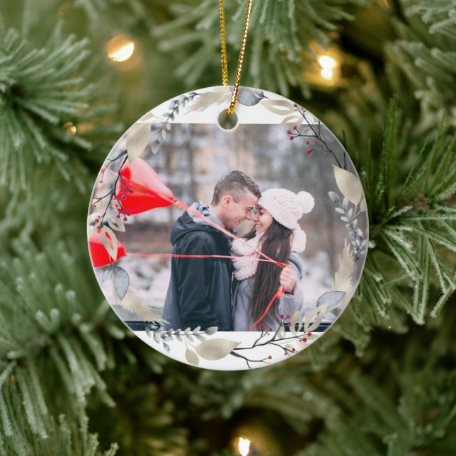 Personalized Merry Christmas Photo  Ceramic Tree Decoration (Tree)