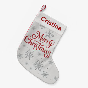 Personalized Merry Christmas Snowflake Stocking