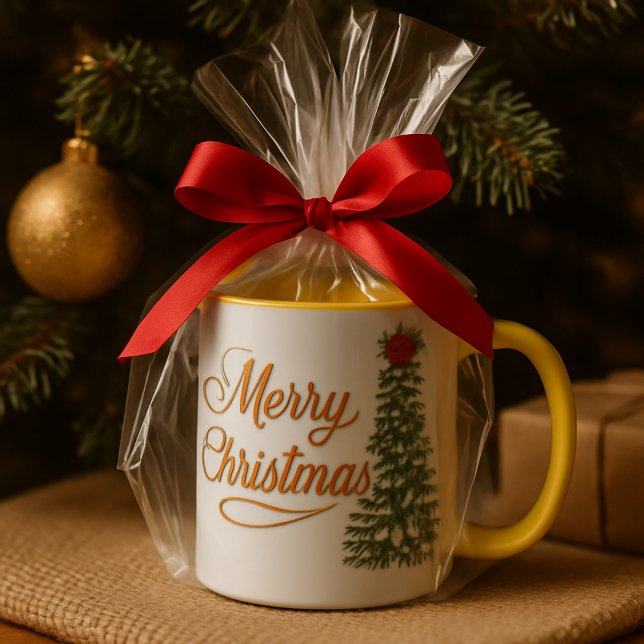 : Personalized Merry Christmas Tree Watercolor Mug (Creator Uploaded)