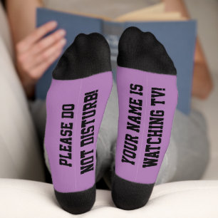 PERSONALIZED Message Socks Purple