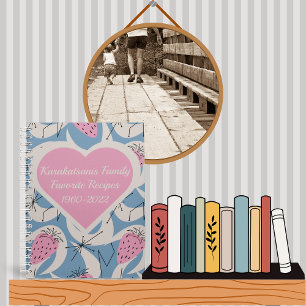 Personalized Mid-Century Pink Keepsake Recipe Book