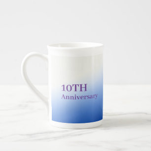 Personalized Milestone Anniversary Floral Gift Bone China Mug