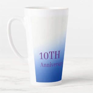 Personalized Milestone Anniversary Floral Gift Latte Mug