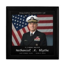 Personalized Military Memorial Photo Keepsake Box