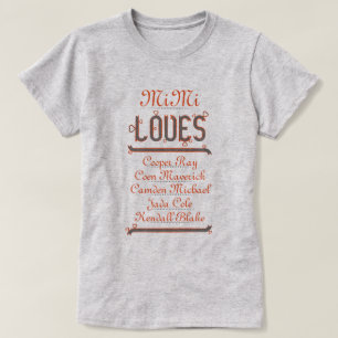 PERSONALIZED MiMi LOVES her grandchildren T-Shirt