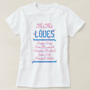 PERSONALIZED MiMi LOVES her grandchildren T-Shirt