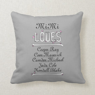 Personalized Mimi Loves Her Grands Cushion