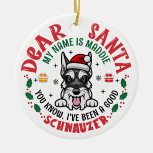 Personalized Miniature Schnauzer Dog Christmas Ceramic Tree Decoration