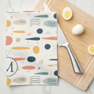 Personalized Minimal Abstract Boho Pastel Colors Tea Towel
