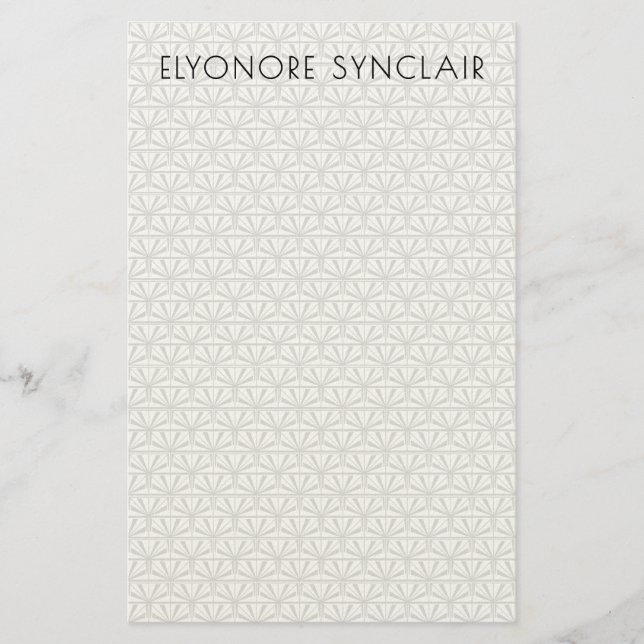 Personalized Minimal Elegant Geometric Art Deco Stationery (Front)