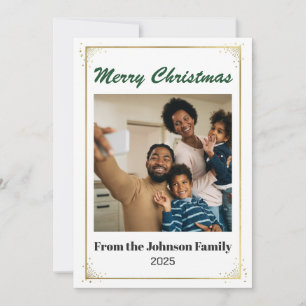 Personalized Minimal Photo Christmas Card 5x7