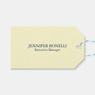 Personalized minimalist add your name cream color gift tags