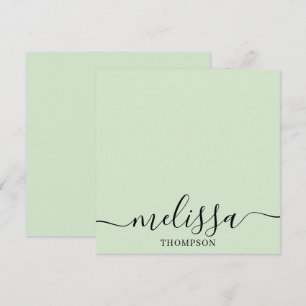 Personalized Minimalist Calligraphy Script Green Card