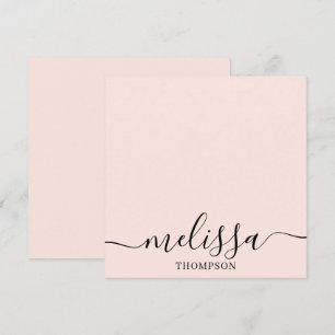 Personalized Minimalist Calligraphy Script Pink Card