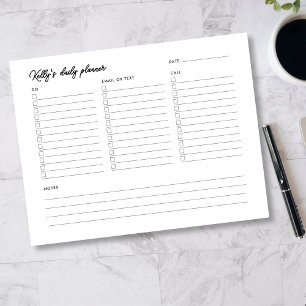 Personalized Minimalist Elegant Daily Planner Notepad