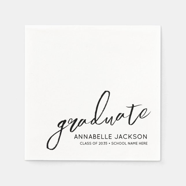 Personalized Minimalist Graduation Napkin (Front)