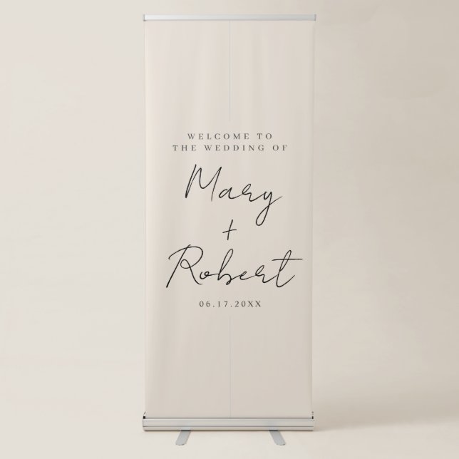 Personalized Minimalist Wedding Welcome Banner (Front)