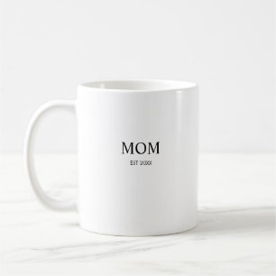 Personalized Minimalist Year Established Mom Coffee Mug