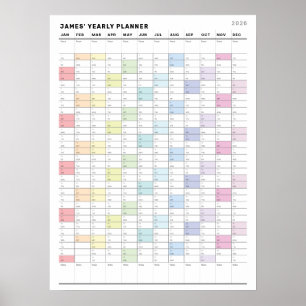 Personalized Minimalist Yearly Planner Poster