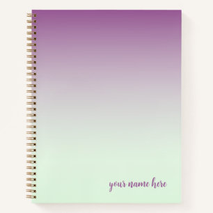 Personalized Mint and Purple Sketch Notebook