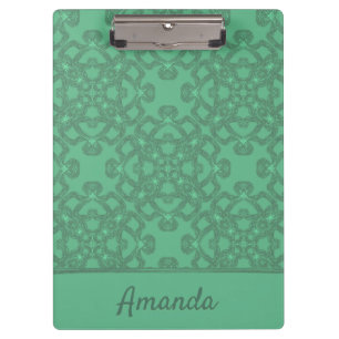 Personalized mint green pattern clipboard