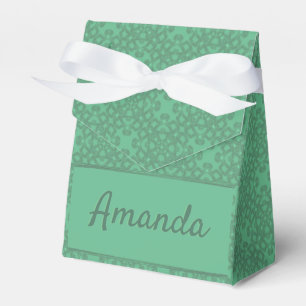 Personalized mint green pattern favour box