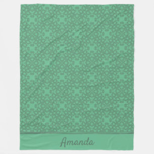 Personalized mint green pattern fleece blanket