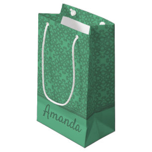 Personalized mint green pattern small gift bag