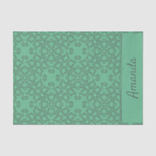 Personalized mint green pattern tissue paper