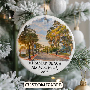 Personalized Miramar Beach Ornament Custom Florida