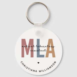 Personalized MLA Medical Laboratory Assistant Key Ring