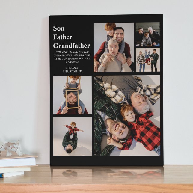 Personalized Modern 3 Generations | 6 Photo Plaque (Creator Uploaded)