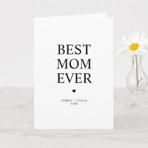 Personalized Modern Best Mom Ever  Card