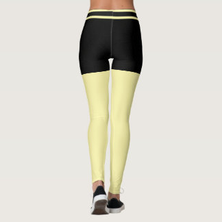 Personalized Modern Black And Cream Stripes Gift Leggings