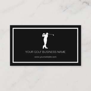 Personalized Modern Black Professional Golf Busine Business Card