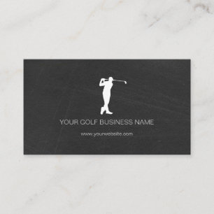 Personalized Modern Black Professional Golf Business Card
