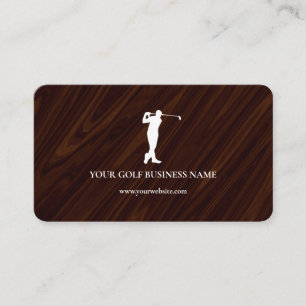 Personalized Modern Black Professional Golf Business Card