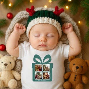 Personalized Modern Christmas   My First Christmas Baby Bodysuit