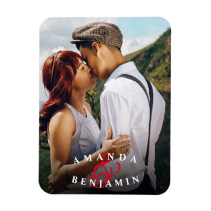 Personalized Modern Couple Photo Magnet