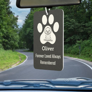 Personalized Modern Cute Dog Paw Forever Loved Pet Car Air Freshener