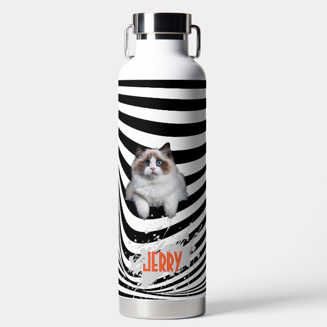 Personalized Modern Design Pet Lover Water Bottle (Front)