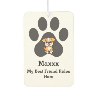 Personalized Modern Elegant Funny Pet Paw Dog Name Car Air Freshener